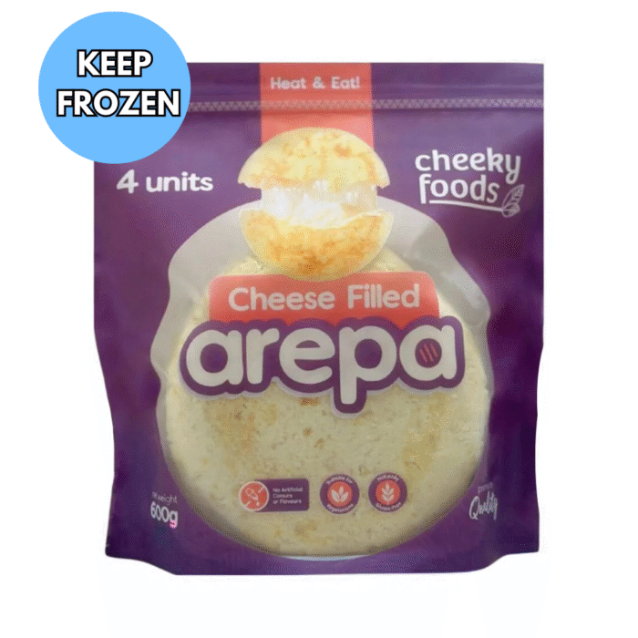 Frozen Filled Cheese Arepa Cheeky Foods x 4 - 600g: Delivery within 15km of Melbourne CBD ONLY