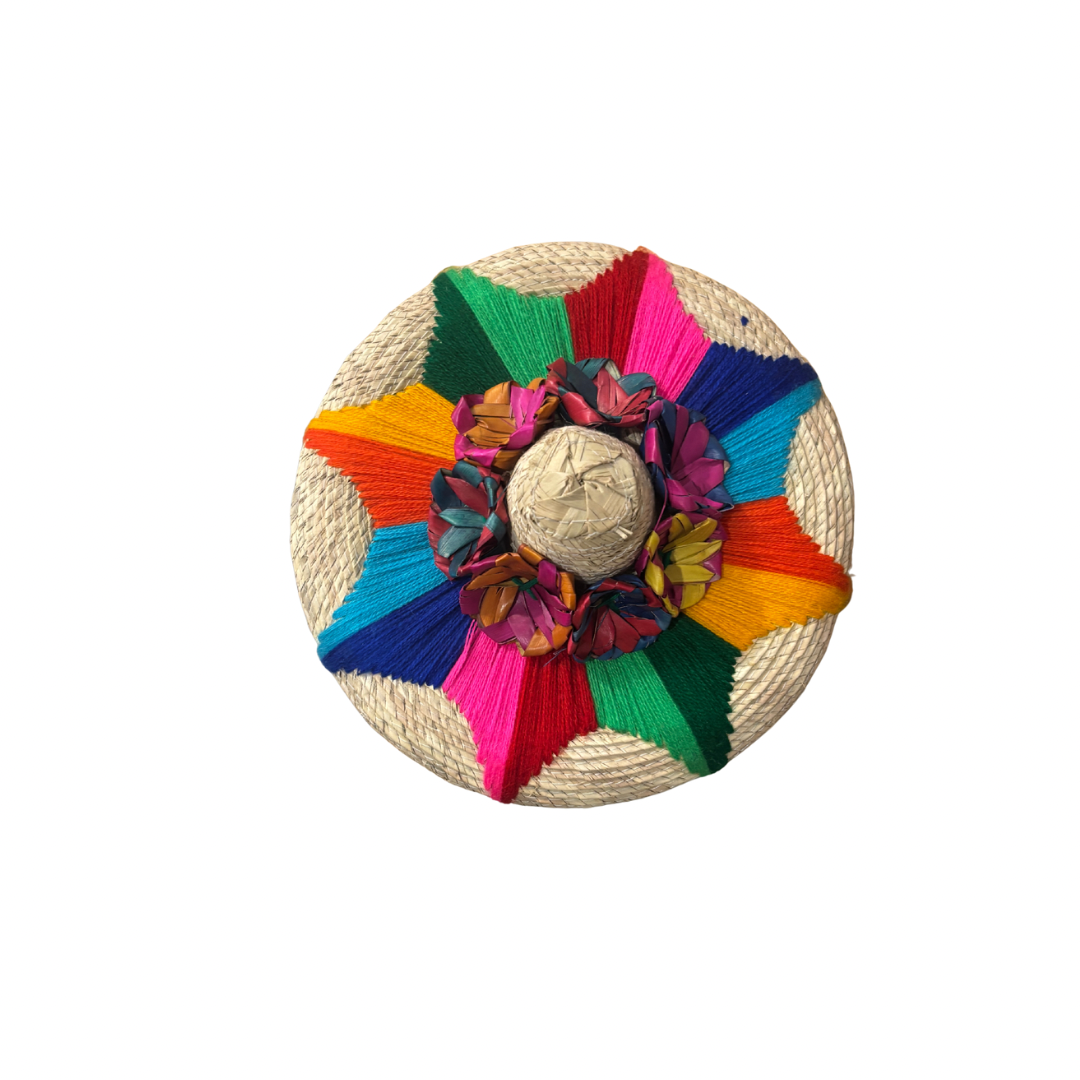 Traditional Woven Tortilla Warmer with Embroidered Lid - Image 2