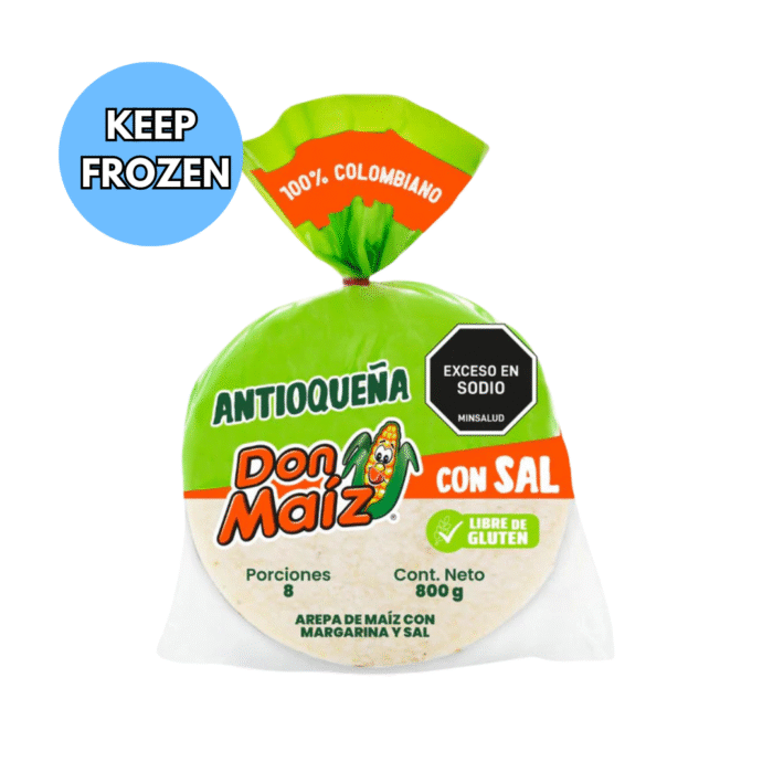Frozen White Corn Arepa with Salt Don Maíz x 8 - 800g Delivery 15 KM from Melbourne CBD ONLY
