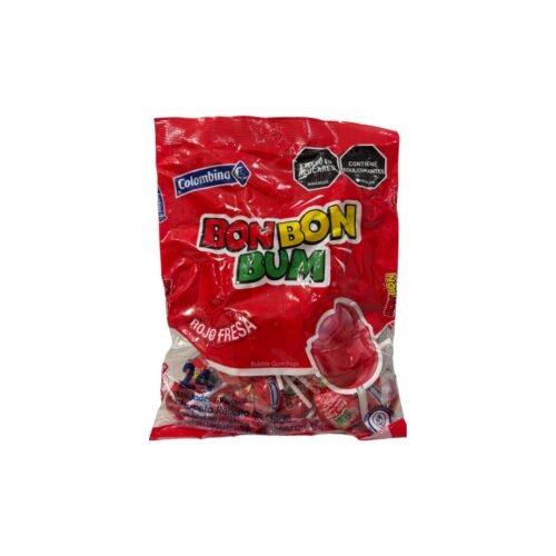 Bon Bon Bum Lollipop with gum Strawberry Flavour Individual 19g