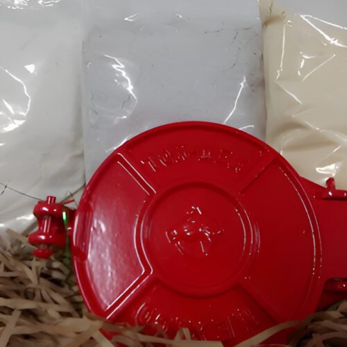 Tortilla maker pack: 3 kg corn flour and GREY tortilla press 19cm